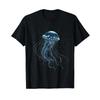 Anzeige Qualle Ozean Meer Motiv Tier Kunstwerk T-Shirt Schwarz Vintage Unisex Grafik Bequem Stilvoll Dehnbar