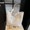 All-matching Women's Large-capacity Tote Bag Simple Artistic Corduroy Shoulder College Students 'commuting Handbag