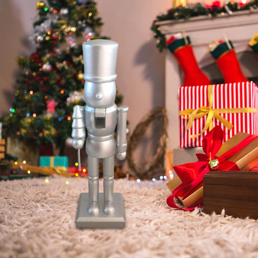 Christmas Nutcracker Figurine Christmas Gift Tabletop Ornament Decorative Statue for Entrance Desk Festival Living Room Party