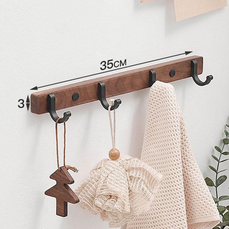 Black/White Aluminum Bathroom Hook Walnut Wall-mounted Clothes Hanger Coat Hat Hook Shower Room Storage Hooks Bedroom Hooks