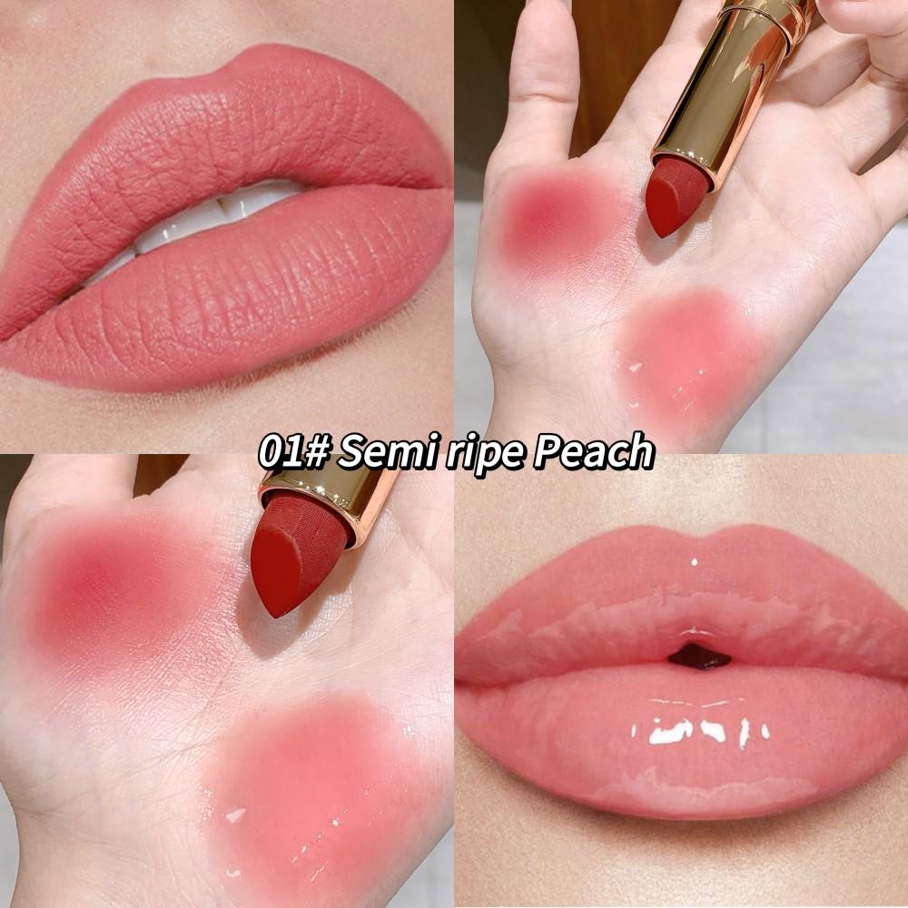 SHAQINUO 2-in-1 lipstick One End Is Matte And Smooth One End Is Moisturizing And Transparent Lip Gloss