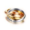 Charm Women Rings Triple Interlocked Rolling Ring Stainless Steel Gold Color Christmas Jewelry