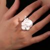 Enchanting Floral Skull Rings Blooming Flower Skull Rings Artistic Jewelry Gift for Music Festival Enthusiasts