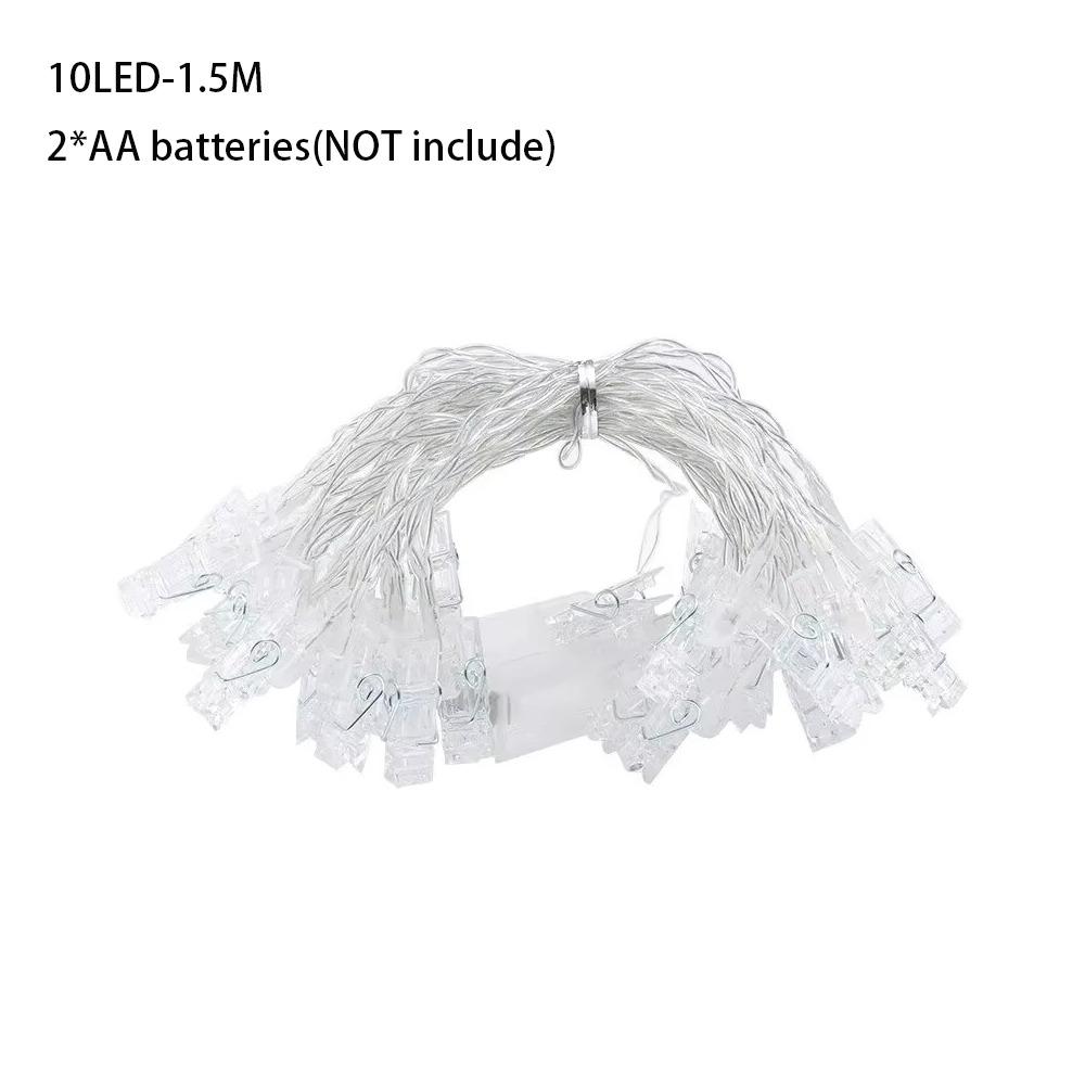 New 1.5m Photo Clips String Lights Hanging Battery-operated Cards Holder Holiday Lamp 10 LED LED Photo Clip String Light