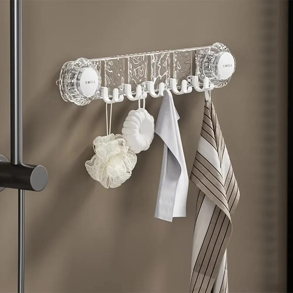 No Drilling Wall Mounted Rack Hook Strong Load-bearing Reusable Suction Cup Hooks Storage Supplies Space Saving for Home/Office