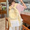 Schoolbag schoolbag female student solid color simple Japanese high-value girl backpack large capacity lightweight versatile casual backpack