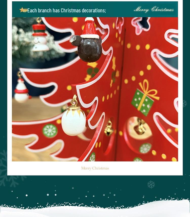 Children's DIY Wooden Christmas Tree Ornament Set - 3-Piece Educational Handmade Decorations