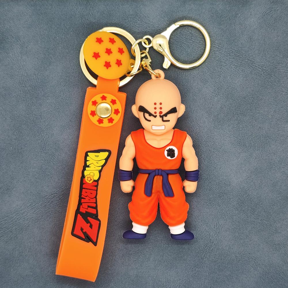 Anime Dragon Ball Z Super Saiyan Goku Figure Keychain Cute Cartoon Character Key Ring Bag Charm Pendant Accessories for Fans