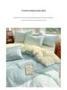2024 A-Class Pure Cotton Bedding Set: Solid Color Duvet Cover & Bed Sheet
