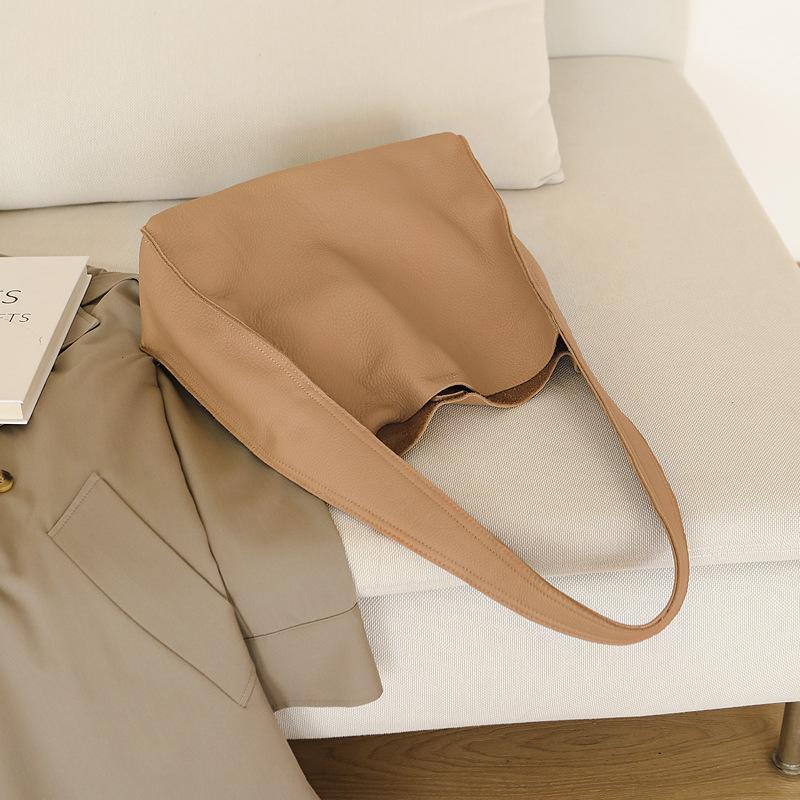 Borsa a mano da donna in vera pelle, borsa casual di grande capacità, borsa a tracolla da donna, vera pelle