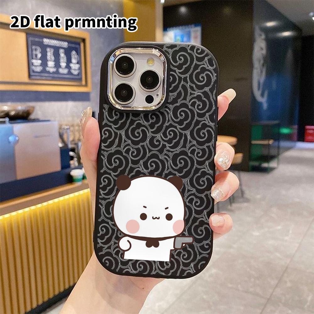 Phone Case: 2D Flat Design Suitable for iPhone 18 17 16 15 14 13 Pro Protective Case, Couple Style, Round-faced Panda, Christmas and Halloween Gift