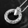 Leilani Hawaiian Jewelry Circle Scroll (Wave) Openwork Pendant Necklace for Men, 925 Sterling Silver (Includes 45cm Rope Chain)