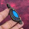 Sleeping Beauty Turquoise Gemstone Pendant Handmade Copper Wire Wrapped Pendant