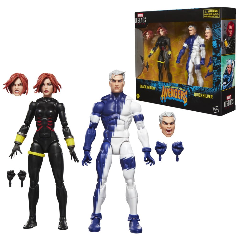 Hasbro MARVEL Legends Series Black Widow The Crossing Comic Collection 15cm Action Figure G2122 & Quicksilver, Avengers (Authentic)