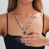 Elegant European & American Style Floral Necklace & Earrings Set for Brides – Luxurious Jewelry