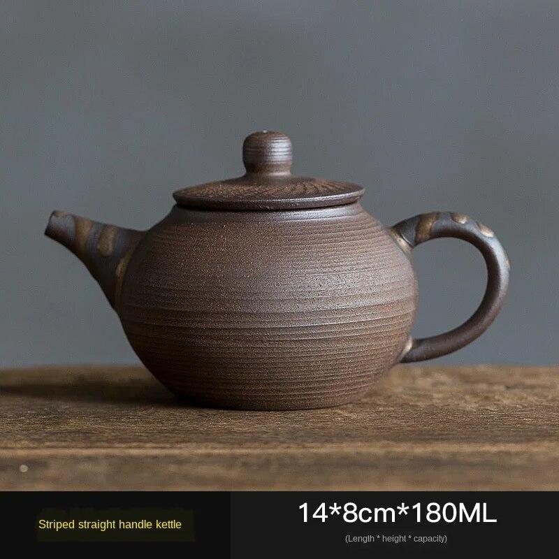 Грубый керамический чайник, позолоченная железная глазурь, прямой горшок Hle, антикварный чайный сервиз кунг-фу, чайник, керамический чайник teapot C180ml