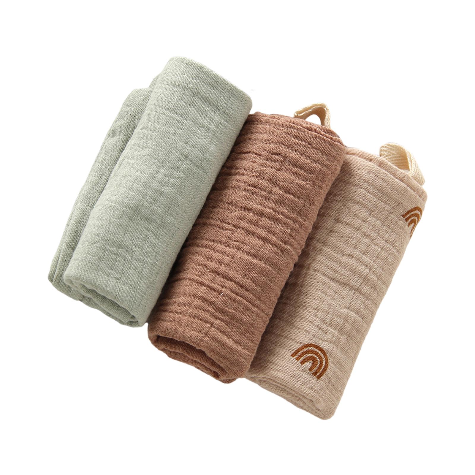 

Упаковка из 3 шт. хлопковых нагрудников для младенцев, мочалок для новорожденных, 4-слойных впитывающих срыгивающих салфеток, дышащих, 22x23 см 2