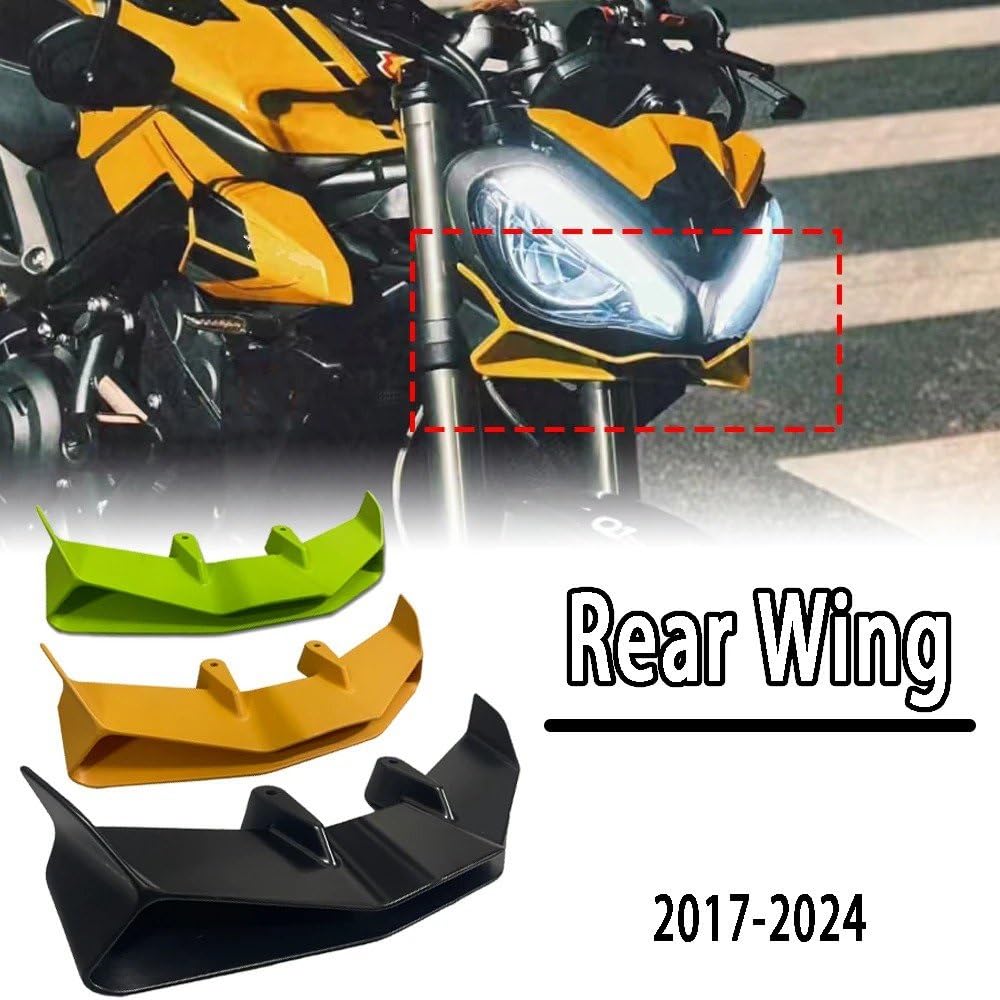Motorcycle Spoiler Fits Triumph Street Triple 765 S/RS 2017-2024 Fixed Wing Modification Bike Accessories Fairing (Black)