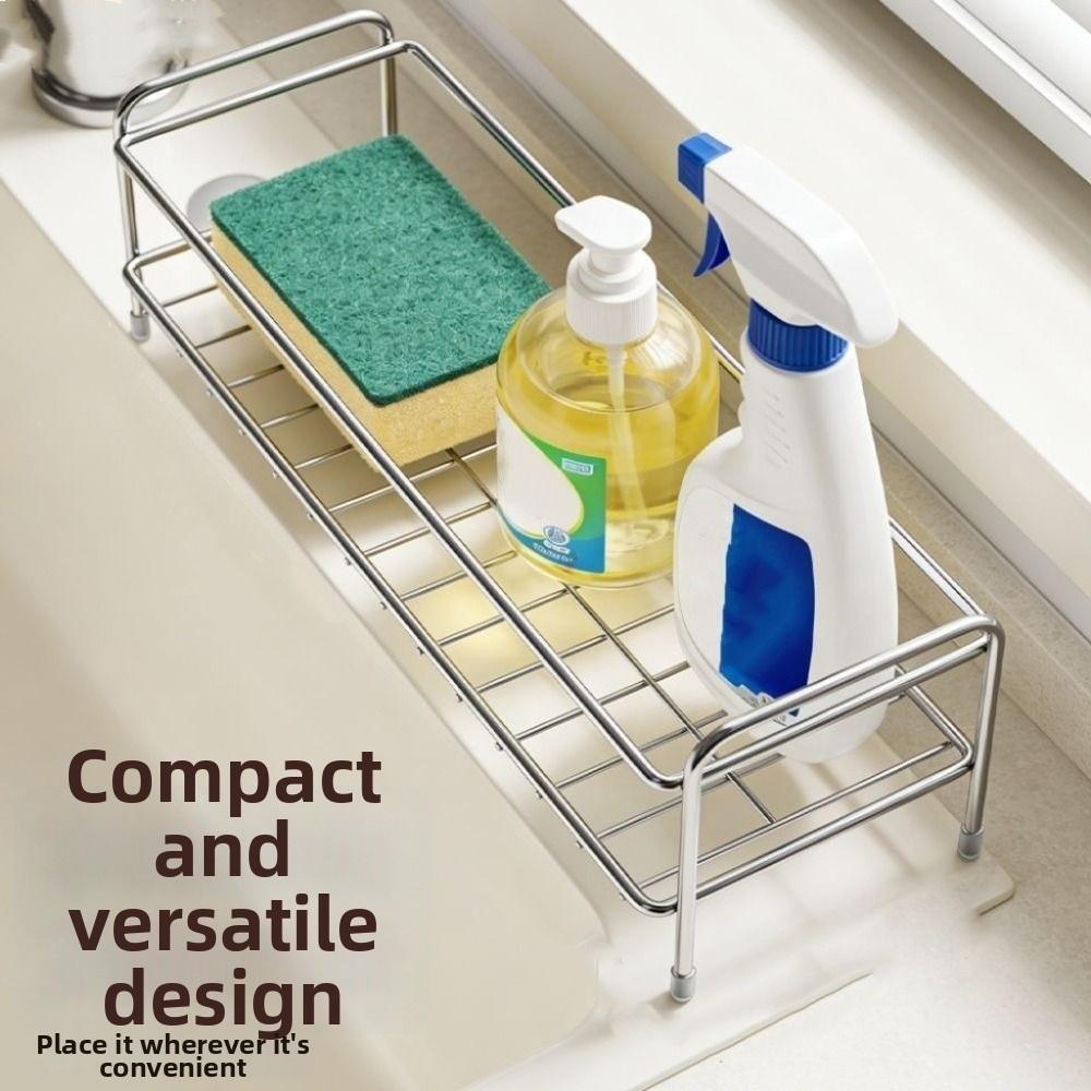 Stainless Steel Kitchen Sink Storage Rack Anti-rust Waterproof Sponge Drain Holder Save Space Modern Cosmetic Storage Stand