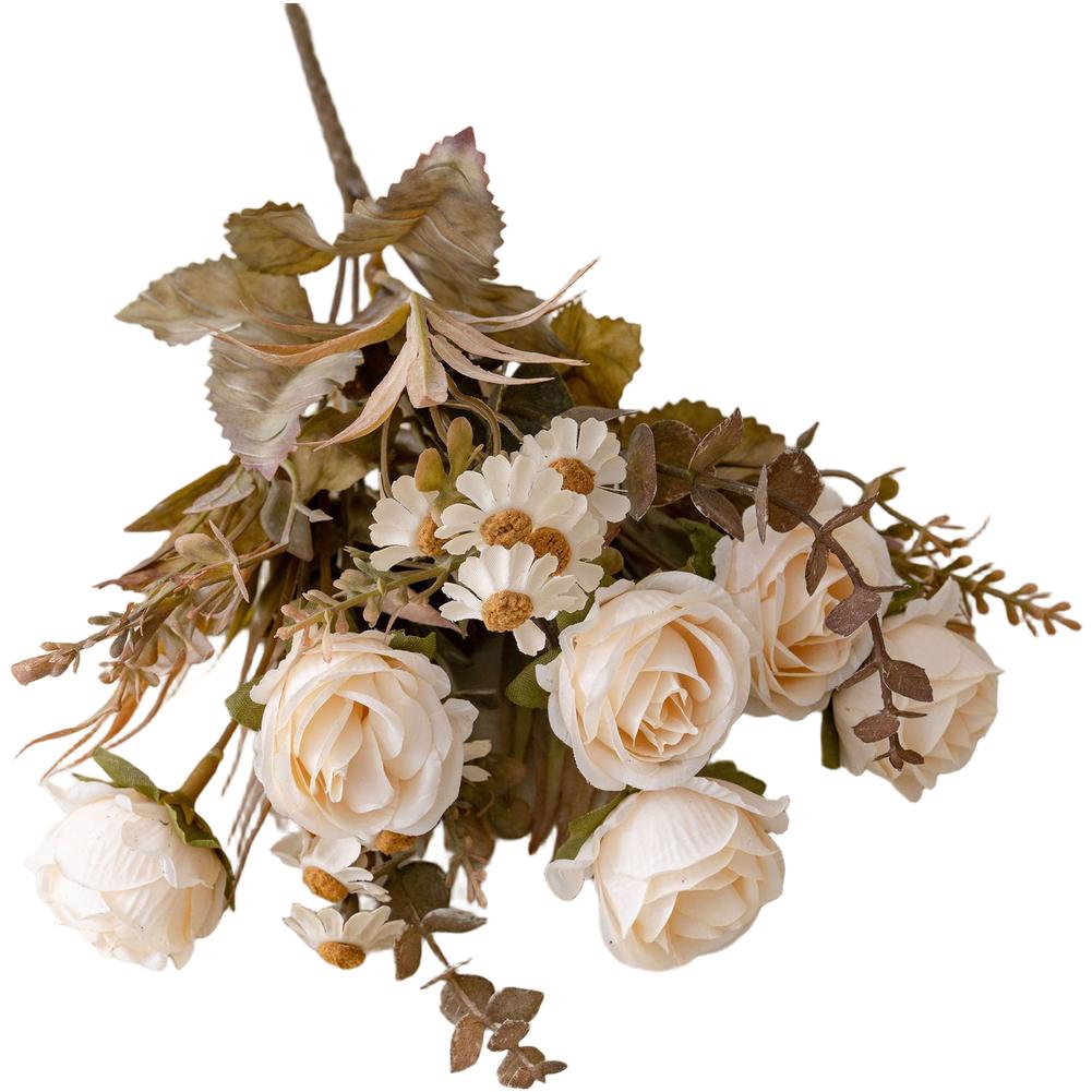 Artificial Rose Bouquet Fake Floral Ornament Complete Set Arrangement