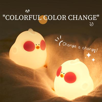 Chick Silicone Lamp Rechargeable LED Night Light Touch Atmosphere Lamp for Bedroom Bedside Baby Feeding Child Gifts