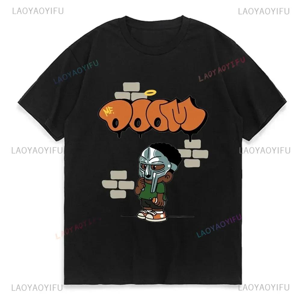 2024 Funny Men Tshits Singer Mf Doom Madlib Madvillain Double Sided Tops Male Hip Hop Clothing Casual Style Graphic T Shirts