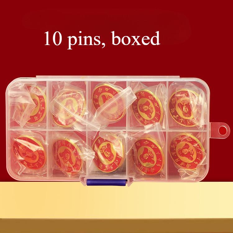 Badge Learning Lei Feng Brooch Volunteer Round Chest Badge Service Medal for the People Commemorative Medal Badge Chest Badge Gift