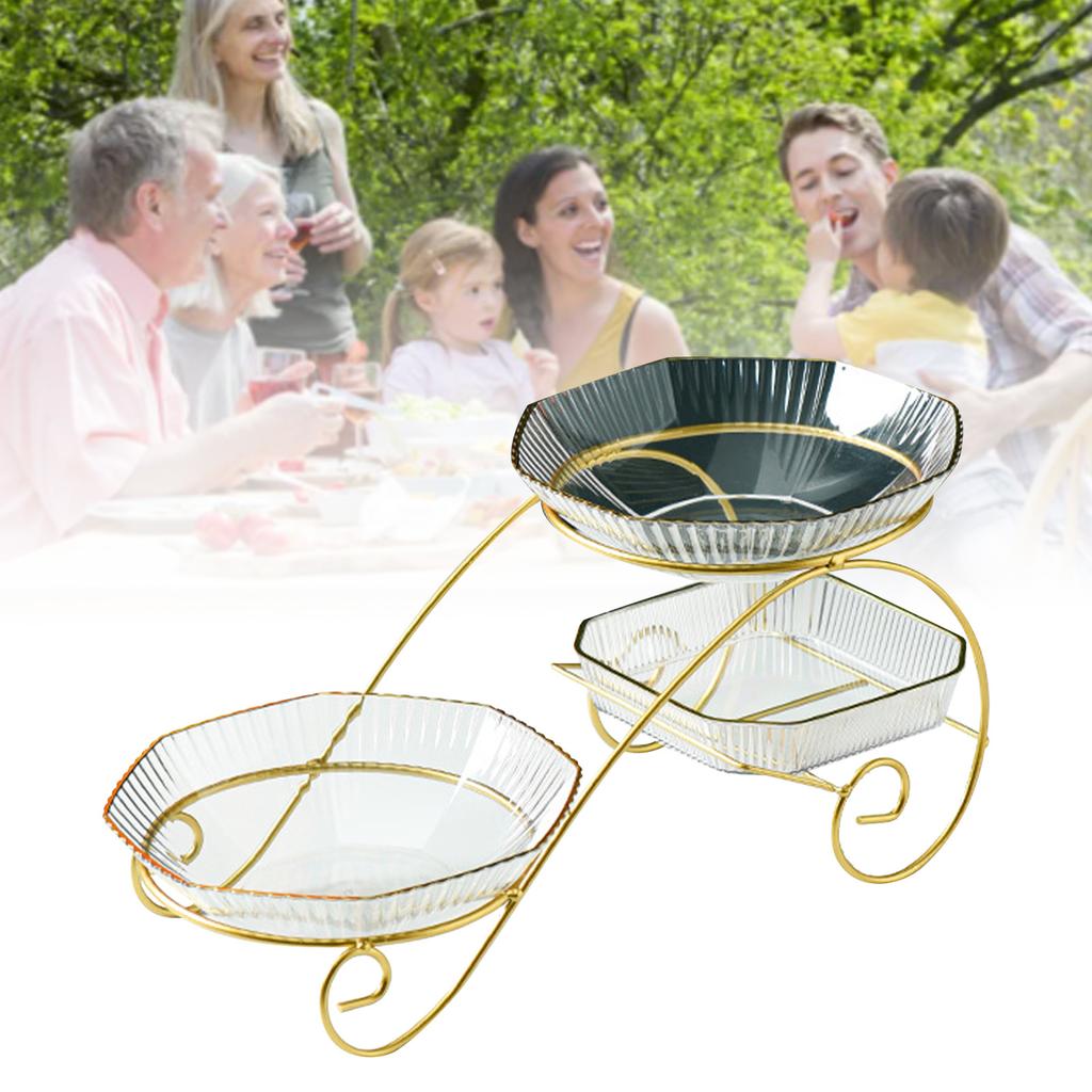 3-stöckiger Obstständer Leichter Luxus Transparent Wohnzimmertisch Obstteller Haushalt Trockenobstschale Weiß