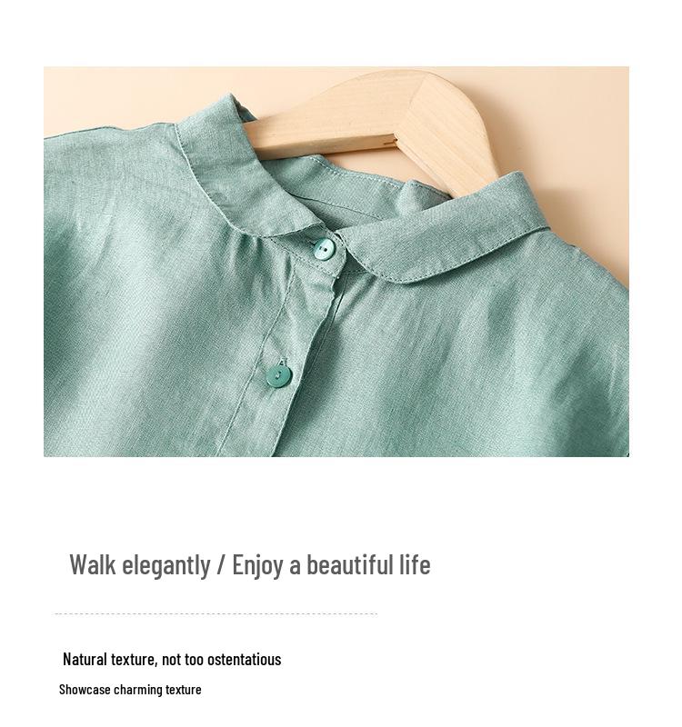 2025 Sommer Damen Locker Geschnittenes Baumwollleinen Midikleid