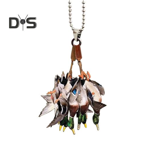 

Подвеска в виде утки кряквы 2D, плоский акриловый олень, подвесное украшение, легко повесить на рождественскую елку, украшение для зеркала заднего вида автомобиля, рюкзак A