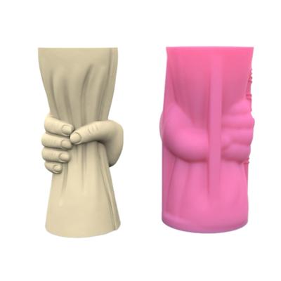 Creative Nordic Style DIY Flower Vase Silicone Mould Hand Shaped Silicone Concrete Molds Handmade Cement Crafting Tools