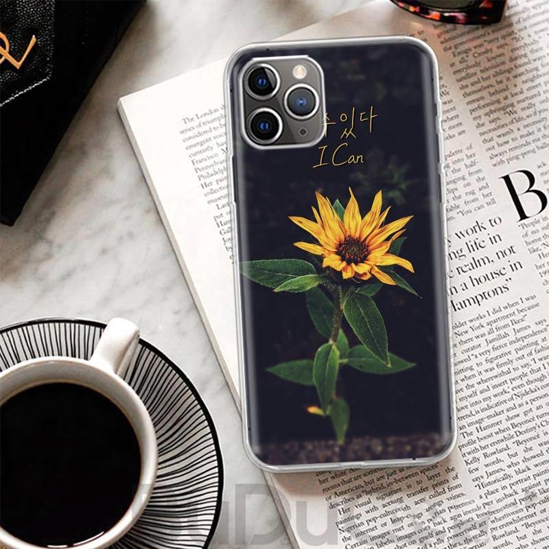 Beauty Yellow Sunflower Print Cover For iPhone 16 15 14 13 12 11 Pro Max Apple Phone Case X XS 7 Plus 8 + Art Customized Print S