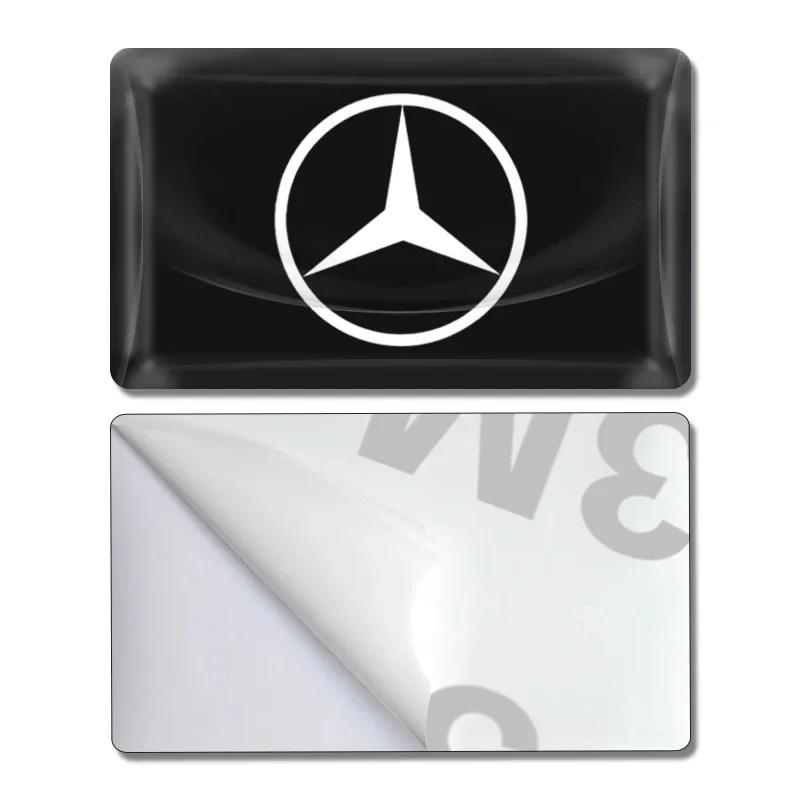 OLV5 2/10Pcs Carbon Fiber Steering Wheel Car Logo Emblem 3D Stickers For Mercedes Benz AMG W205 W218 W177 W176 W169 A B C E S Class