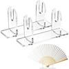 2PCS Acrylic Fan Display Stand, Clear Fan Display Holder Base Easel, Folding Fans Holder Easel, Japanese Chinese Hand Fan Stand, Fans Organizer for