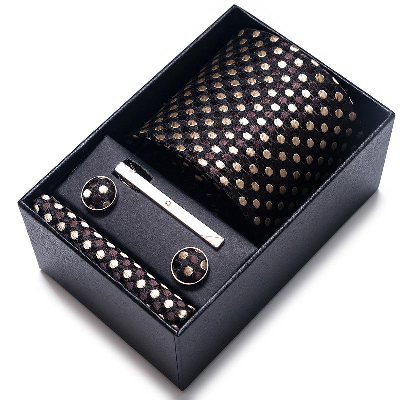 Cravatta Uomo Sposo Matrimonio Compleanno Regalo Per Ragazzi alla Moda Formale Casual Cravatta Asciugamano da Taschino Set Scatola Regalo