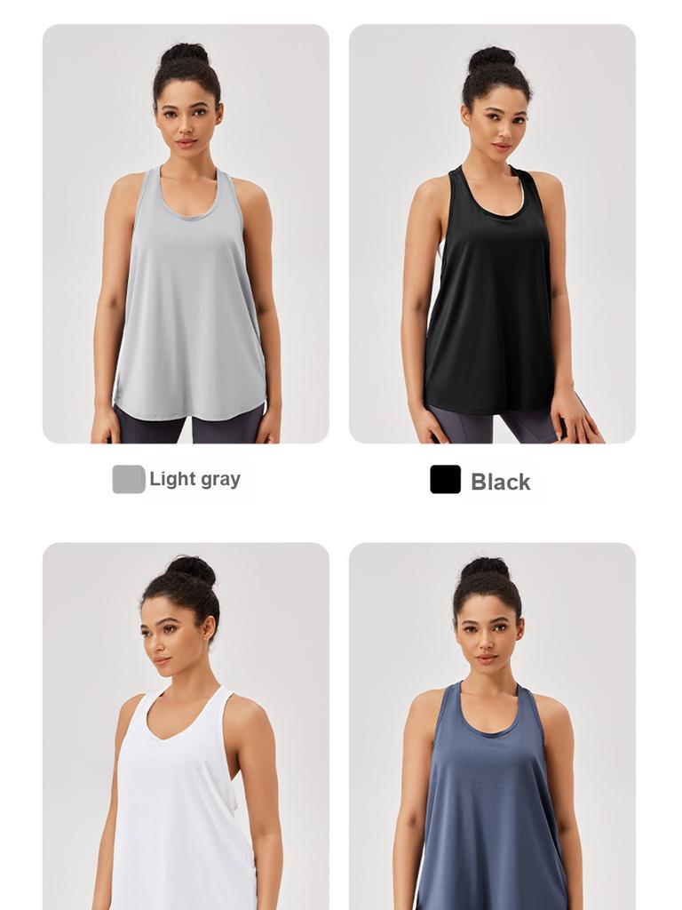 Women's Loose Tank Top Yoga Sets Breathable Quick Dry Sleeveless Workout Running Top