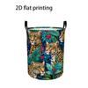 1pc, Foldable Dirty Laundry Basket, Leopard Print and Heart-shaped Pattern, Large Capacity Laundry Basket, Perfect for Organizing Household Dirty Clot