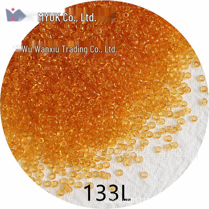 1.5mm Transparent Miyuki Glass Seed Beads for DIY Hairpins, Embroidery, and Bracelet Crafting.