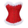 Women Jacquard Fringe Lace Christmas Corset Slimming Body Shaper Waist Trainer