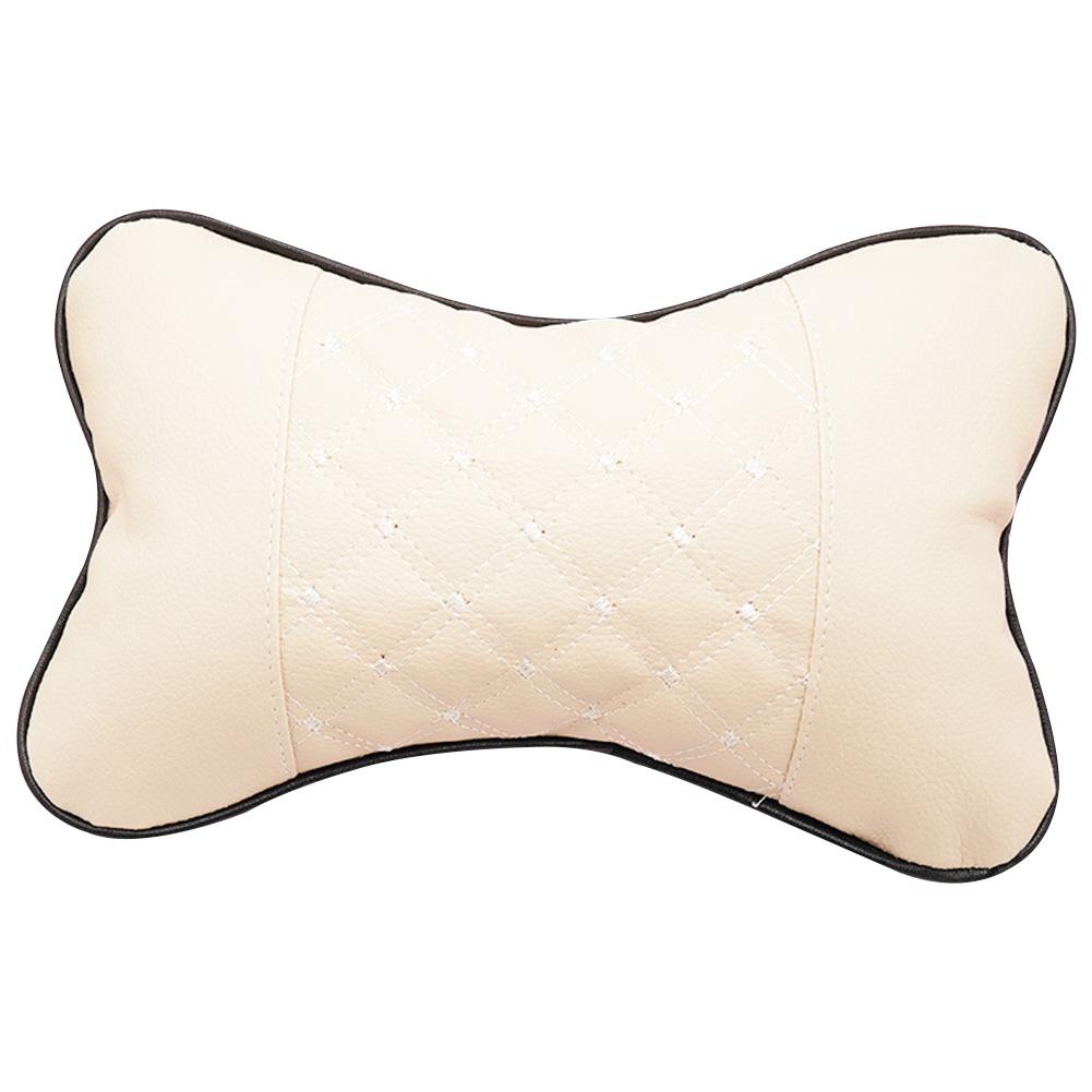 Knitted Car Pillows Headrest PU Leather Pain Relief Auto Car Neck Rest Car Seat Head Neck Rest Cushion Car Interior Accessories