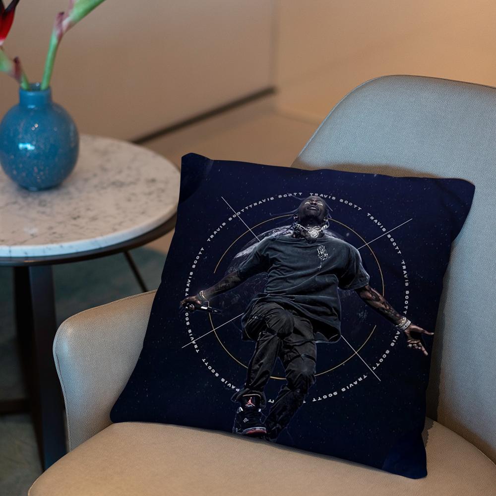 T-Travis S-Scott Cushion Cover 2-in-1 Reversible Plush Pillow Cover | Car/Sofa/Bed | Perfect Gift