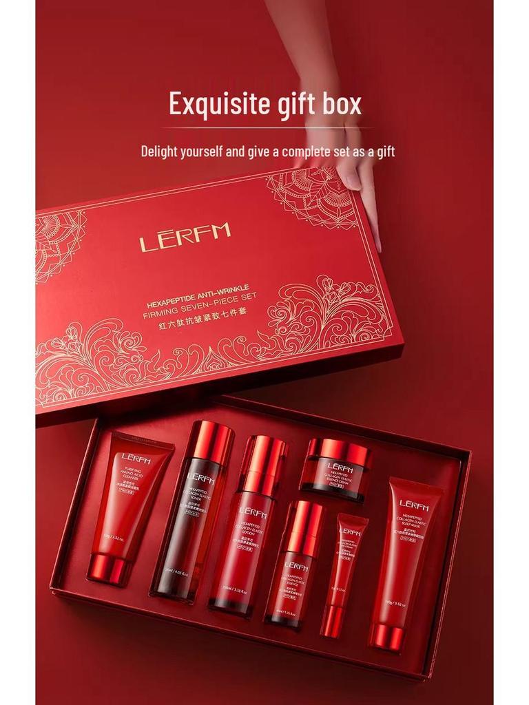 Red Peony Skincare Gift Set: Anti-Wrinkle, Hydrating & Firming Lotion Box for Salon-Quality Beauty.