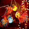 Autumn Festival Fish Lanterns DIY Chinese Paper Lantern Handmade Hanging Fish Lanterns Mid-autumn Party Celebration Decorations