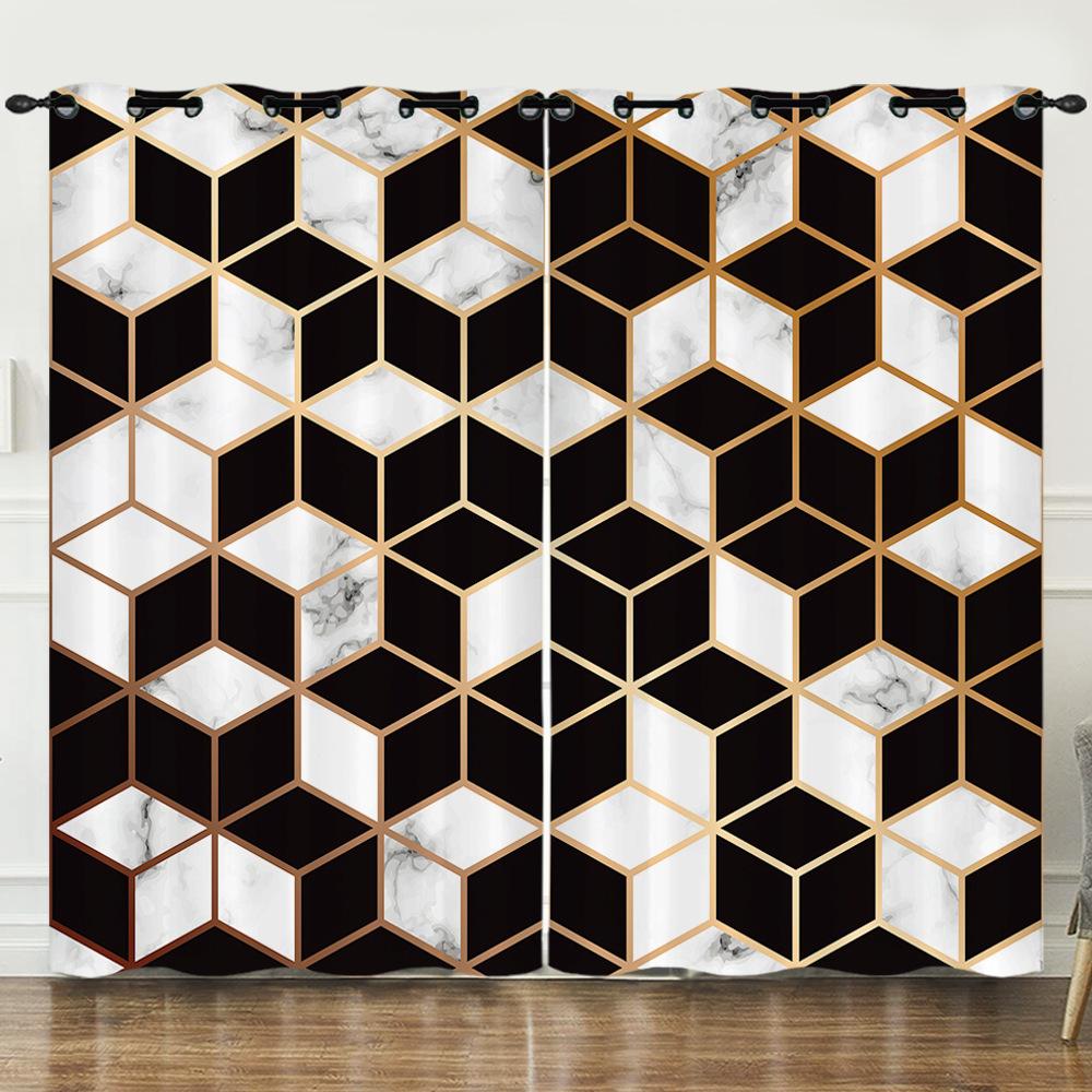 Curtain Ethnic Style 3D Digital Printing Blackout Curtain Punching