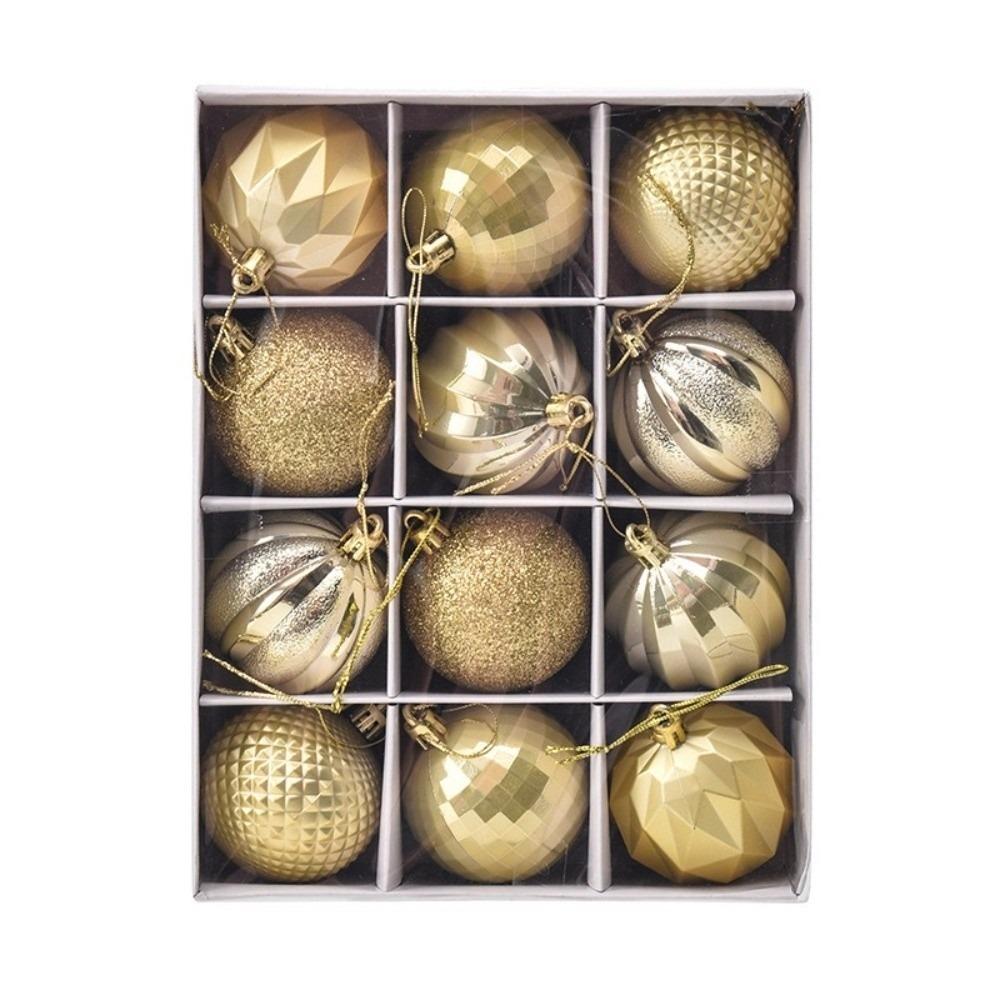 12Pcs/Set Creative Christmas Tree Balls Shiny Xmas Baubles Durable Christmas Ball  Showcase