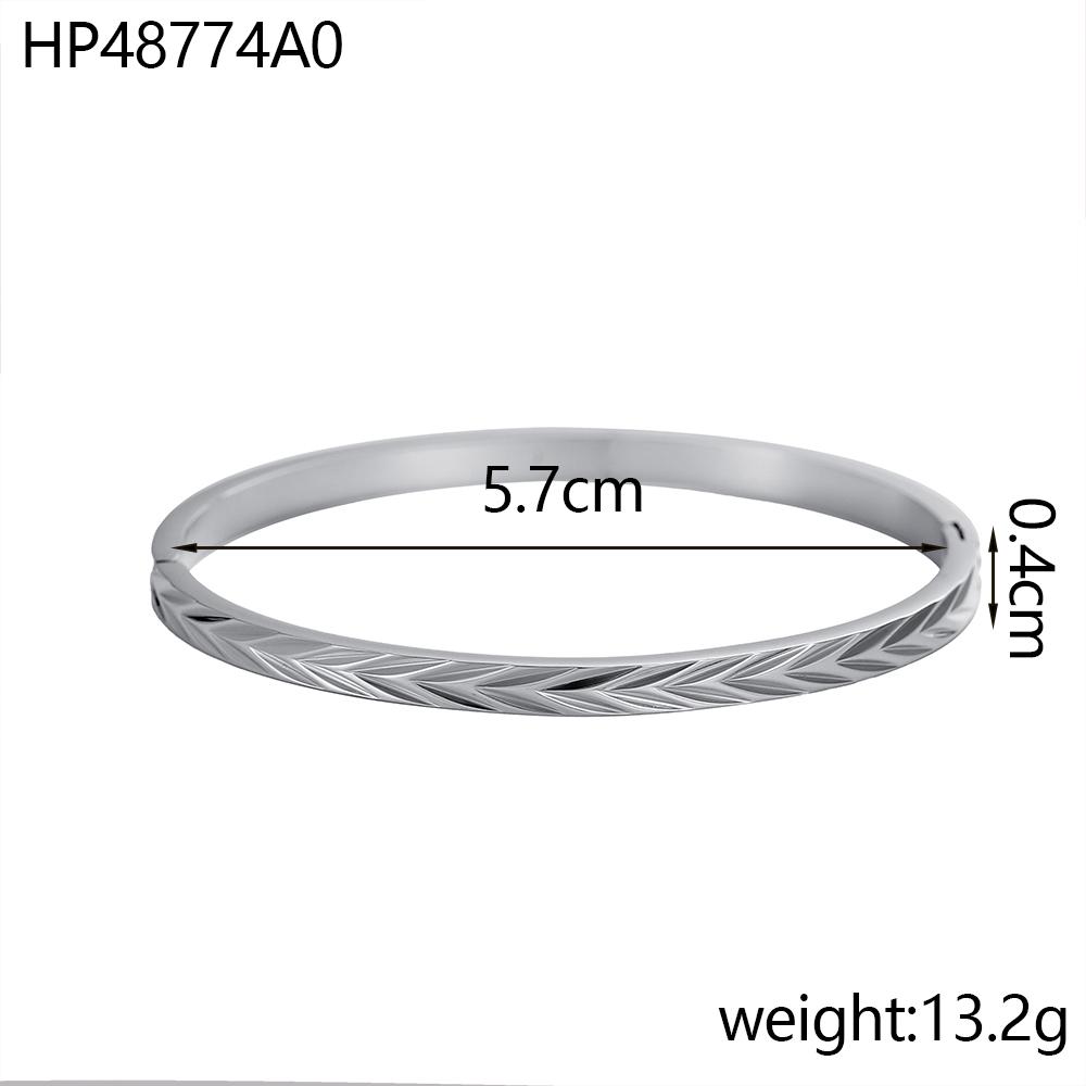 CARLIDANA Fashion Stainless Steel Jewelry 18k Gold Plated Luxury Hollow Bracelet Leaf Shape Open Cuff Bangle for Women Girls