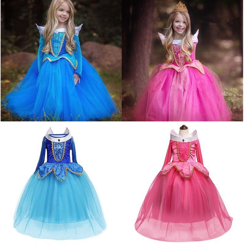 Elegant Girls Sleeping Beauty Princess Aurora Dress With Exquisite Workmanship
