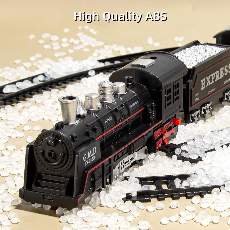 Electric Train Set with Lights Locomotive Train Model with Passenger Coach/Cargo Car & Tracks Birthday Christmas Gifts for Kids