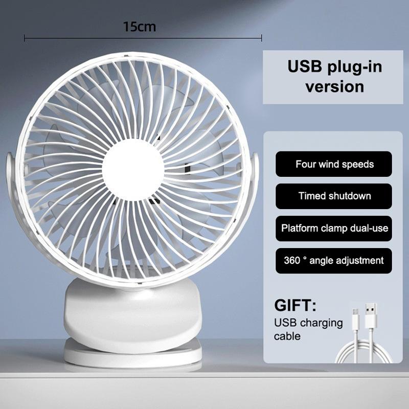 Portable Mini Desktop Usb Folding Fan With 4 Speed And Timing Functions Suitable For Dormitory Office Use Student Gift