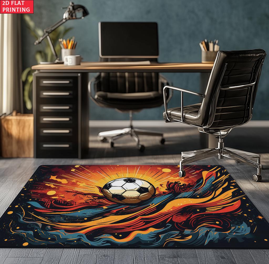 Vintage Retro Soccer Large Room Carpet Non Slip Cartoon Kids Bedroom Living Room Floor Mat Home Decor Children's Play Carpet